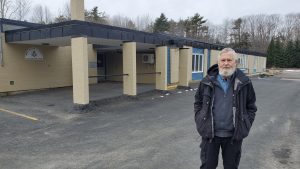 Eric Gouldon outside the former Milton Elementary School