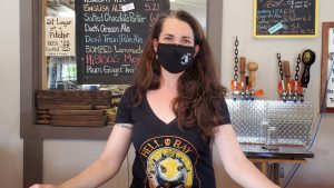 Hell Bay co-owner Melanie Perron says beer sales through the NSLC have kept the doors open but she's glad to see customers return
