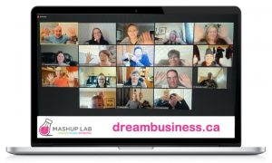 A computer screen showing a web meeting in progress