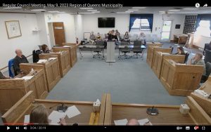 Screenshot of May 9 Region of Queens Council meeting
